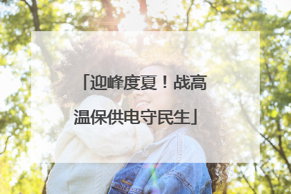 迎峰度夏！战高温保供电守民生