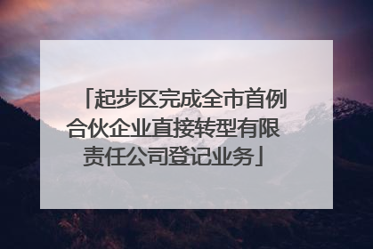 起步区完成全市首例合伙企业直接转型有限责任公司登记业务