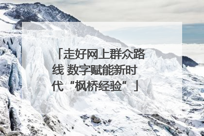 走好网上群众路线 数字赋能新时代“枫桥经验”