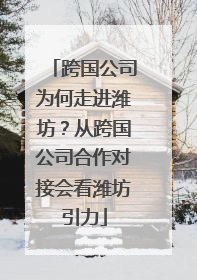 跨国公司为何走进潍坊？从跨国公司合作对接会看潍坊引力
