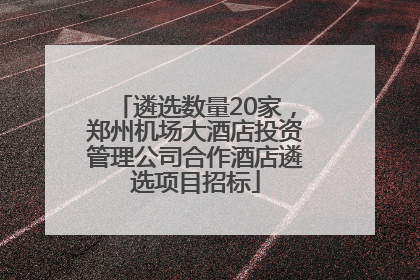 遴选数量20家，郑州机场大酒店投资管理公司合作酒店遴选项目招标