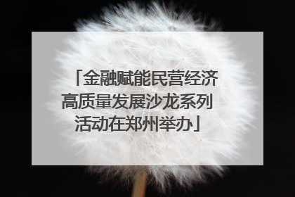 金融赋能民营经济高质量发展沙龙系列活动在郑州举办