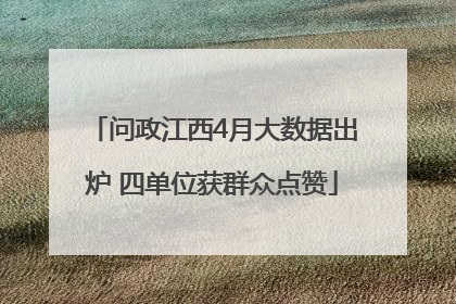 问政江西4月大数据出炉 四单位获群众点赞