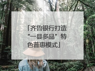 齐鲁银行打造“一县多品”特色普惠模式