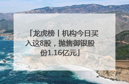龙虎榜丨机构今日买入这8股，抛售御银股份1.16亿元