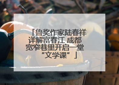 鲁奖作家陆春祥详解富春江 成都宽窄巷里开启一堂“文学课”