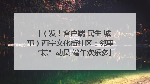 （发！客户端 民生 城事）西宁文化街社区：邻里“粽”动员 端午欢乐多