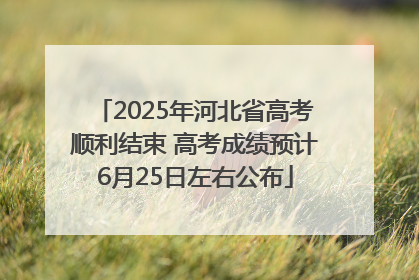 2025年河北省高考顺利结束 高考成绩预计6月25日左右公布