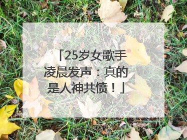 25岁女歌手凌晨发声：真的是人神共愤！