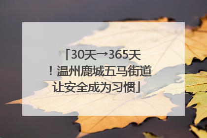 30天→365天！温州鹿城五马街道让安全成为习惯