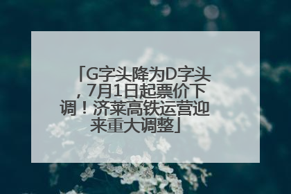G字头降为D字头，7月1日起票价下调！济莱高铁运营迎来重大调整